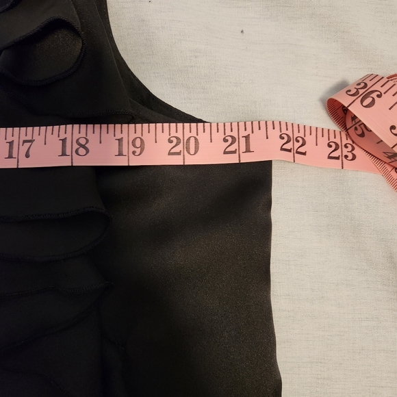 GO International Sleeveless Satin Black Front Ruffle dress size XL - Picture 7 of 8